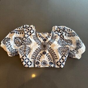 Renee C. Embroidered Crop Top